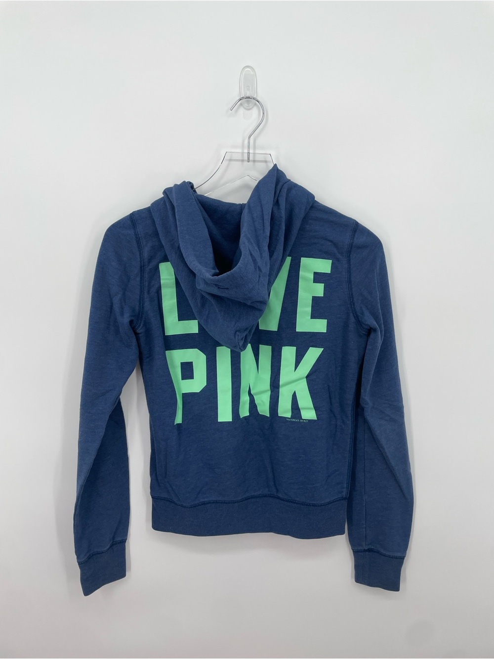 Victoria’s Secret PINK Blue Zip Up Hoodie Sweatshirt - Picture 3 of 3